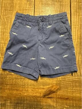 GAP Toddler Boys Navy Shark Embroidered Shorts Size 2 Years Toddler Kids